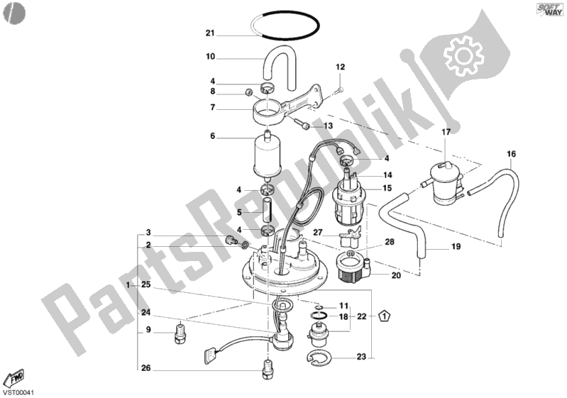 Toutes les pièces pour le Pompe à Essence du Ducati Superbike 998 R 2002